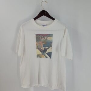 Vintage 90's‎ Hanes Beefy Meeting Daviation Nice Graphic T-Shirt White Size XL